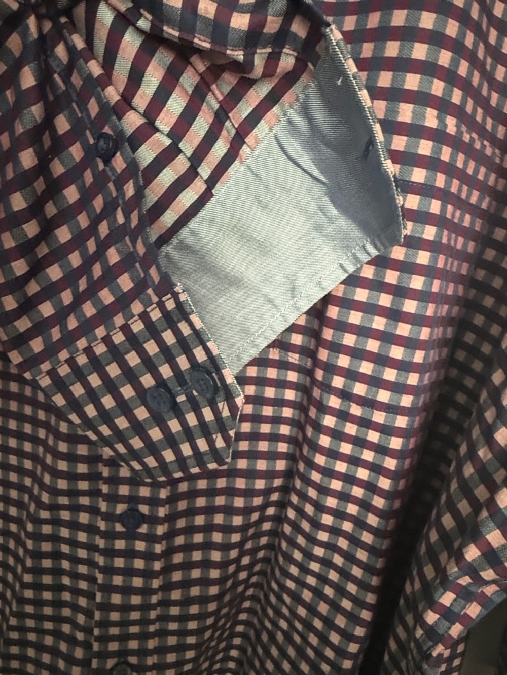 Johnston & Murphy Purple and Pink Gingham Button-Down Shirt - Picture 3 of 6